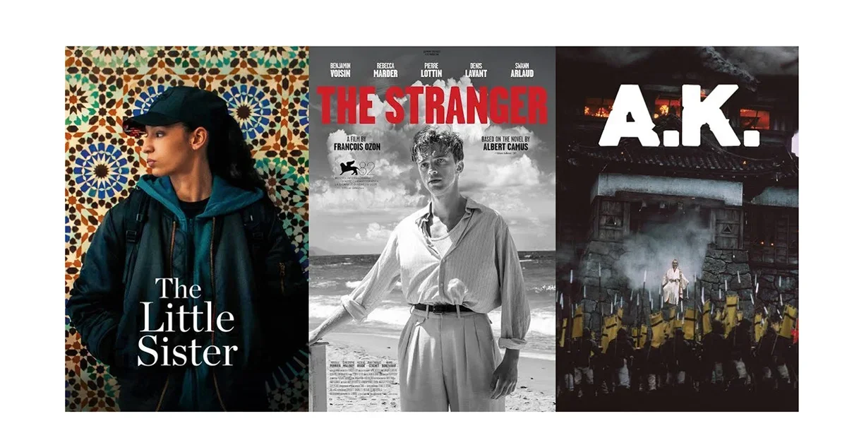 Posters for Little Sister, The Stranger, and A.K.