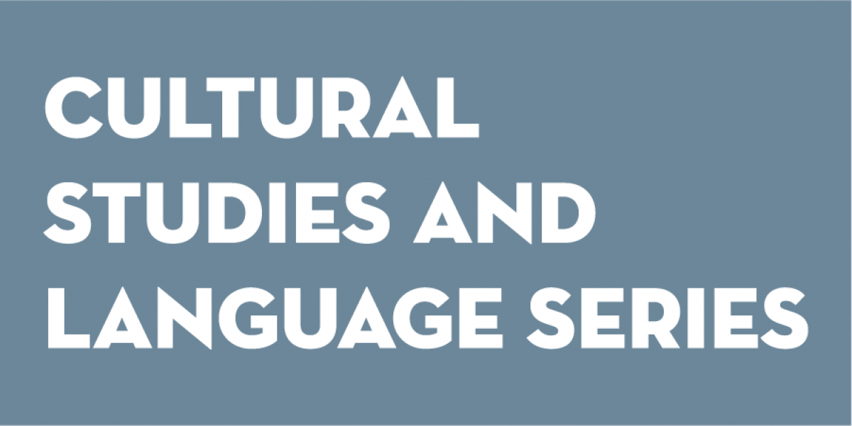 White text saying "Cultural Studies and Language Series" against a blue background