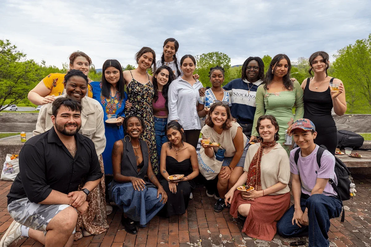 a group of Bennington's graduating seniors pose for a group photo at the Senior Reception
