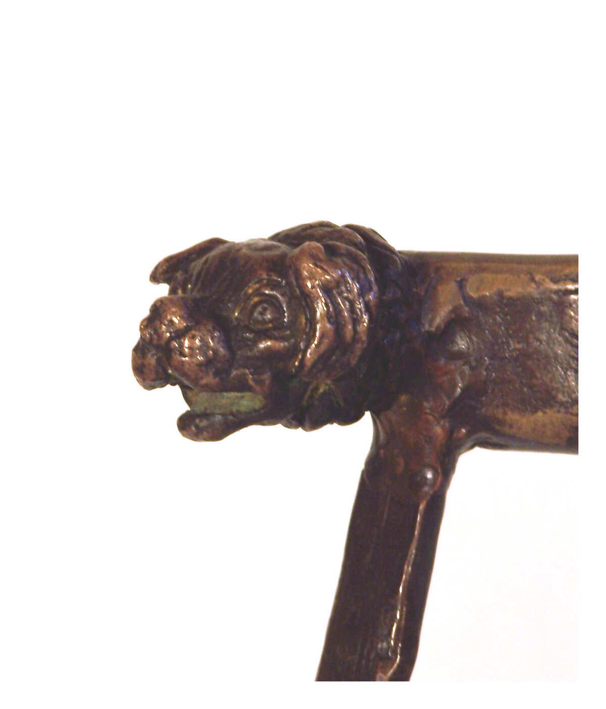 bronze dog head