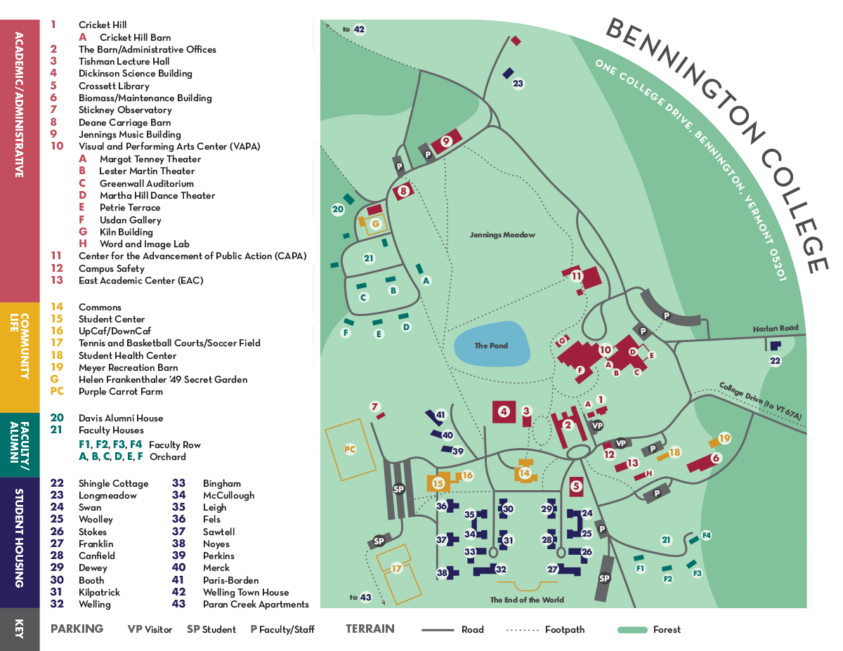 Bennington Campus Map