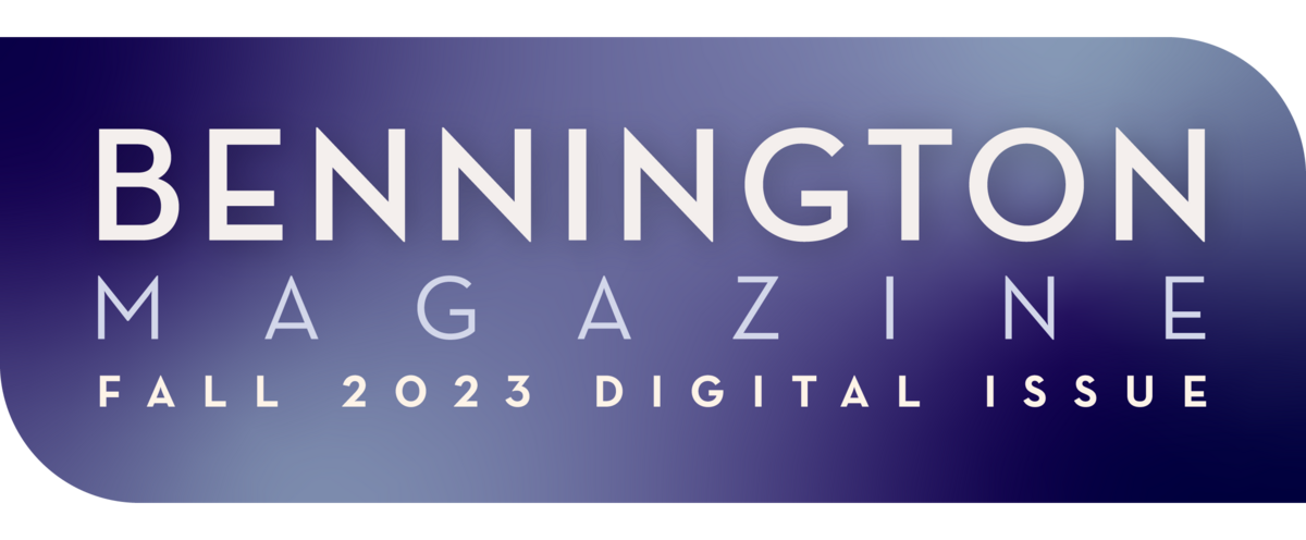 Purple decorative banner that reads "Bennington Magazine Fall 2023 Digital Issue"