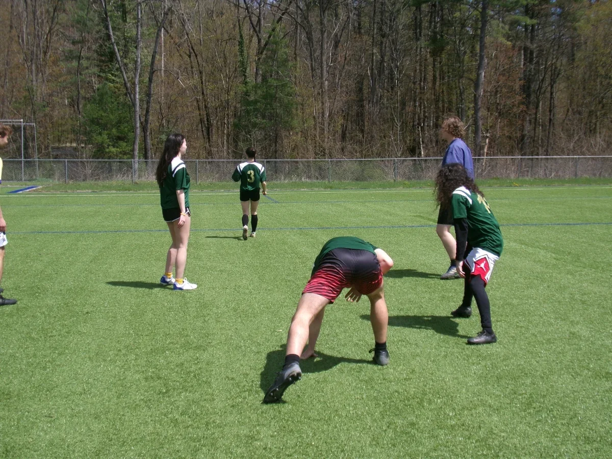 soccer team warming up