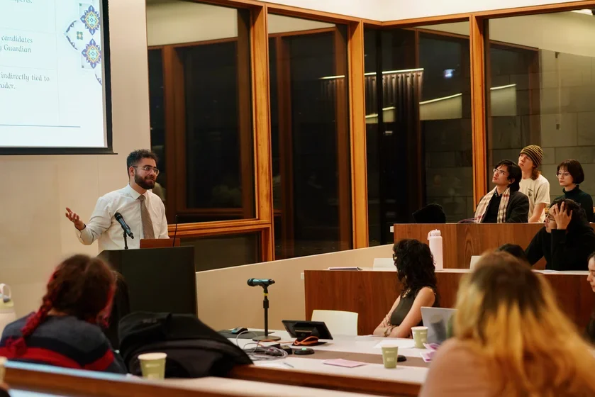 Image of student presenting