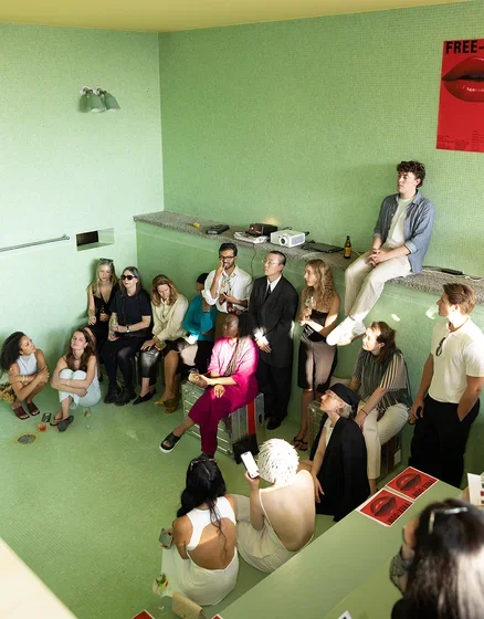 People gather for discussion during A New Salon