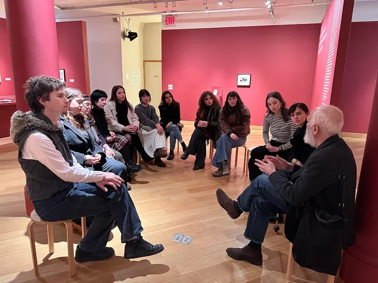 Fellows visited the Leslie-Lohman Museum, a new internship partner for 2026, for a tour of David Wojnarowicz: Arthur Rimbaud in New York with exhibition curator and MFT faculty member Sergio Bessa.