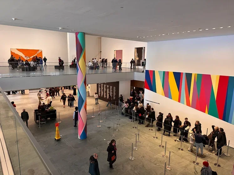 Odili Donand Odita (MFA '90): Songs from Life on view in MoMA’s main lobby. 