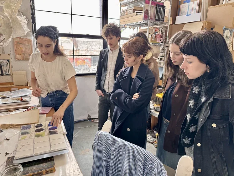 Frankenthaler Fellows visited the studio of Louisa Owen '18