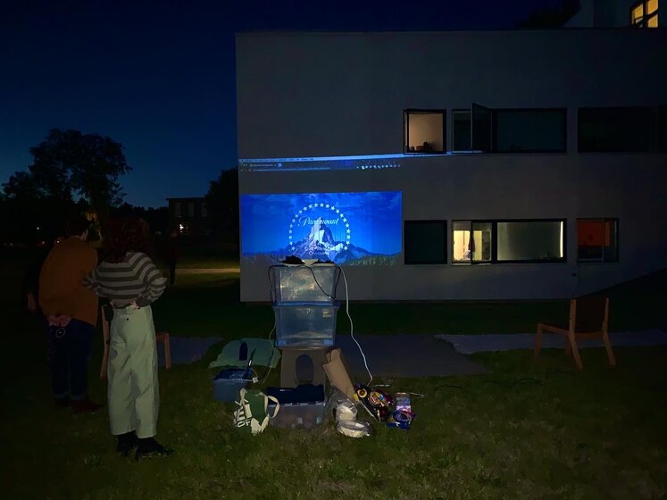Image of an outdoor movie night