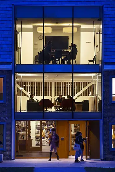 Image of Commons windows at night