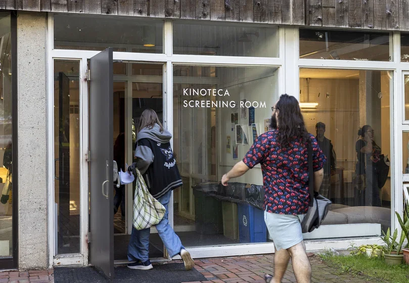 Students enter Kinoteca