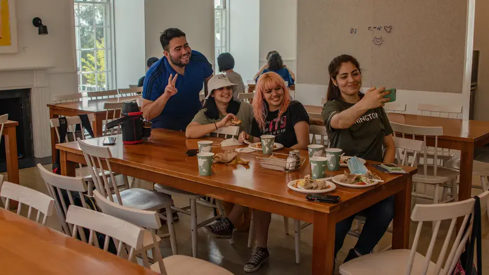 Image of students at dining table