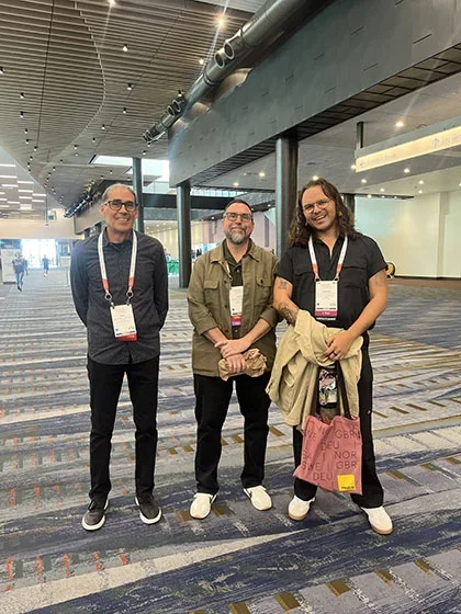 Image from left: Paul Fragua, José Leal (coworkers and mentors), and Carlos X. Torres de Janon '14