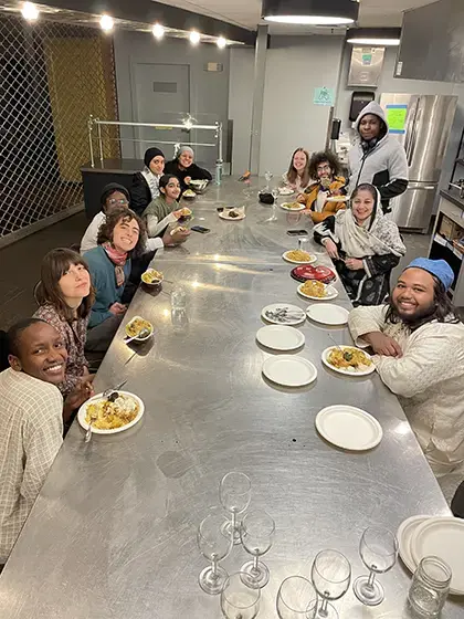 Image of guests around a table