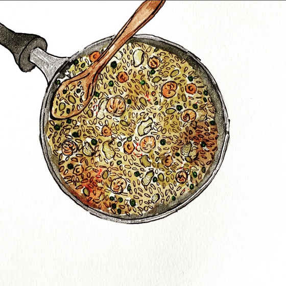 Illustration of fried rice