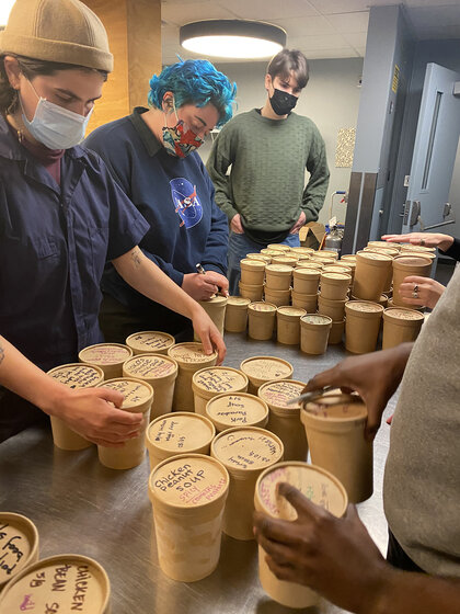 Image of students making soups