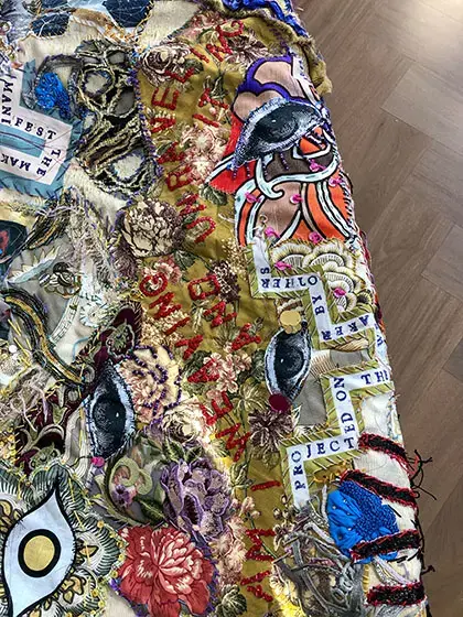 Close up on Jordan Roth's Met Gala coat