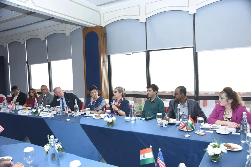 Kachina addressing the global leadership of the Lions Club at the American Chamber of Commerce on opportunities to expand primary healthcare in India. USAID mobilised business associations such as AMCHAM to further US India partnership by expanding and elevating healthcare.