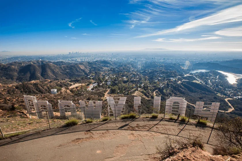a scenic view of from behind the Hollywood sign in California