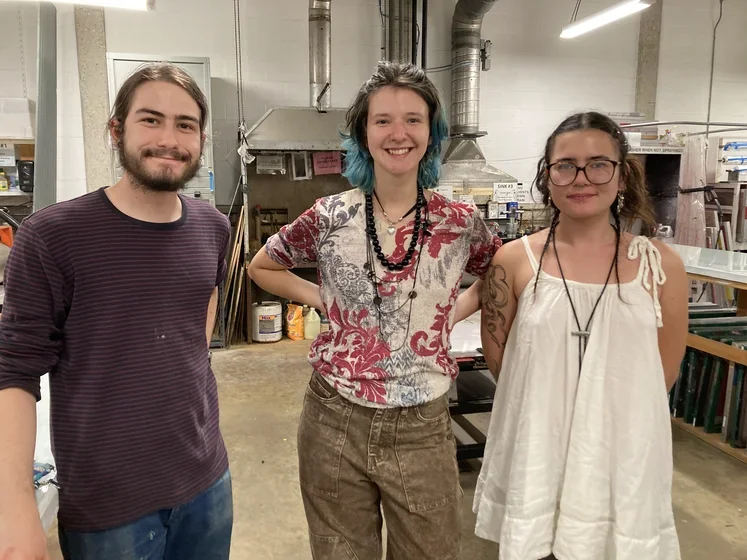 Printmaking students