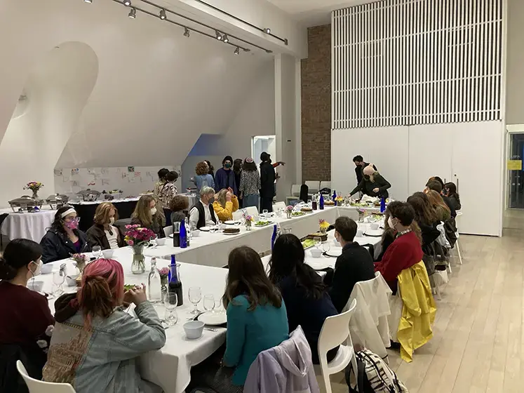 Image of participants around the Passover table
