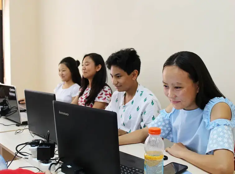 Students at Unicode school